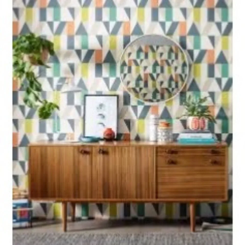 NEW Scion Nuevo Geometric Patchwork Wallpaper Roll Bright Modern Whimsical Fun
